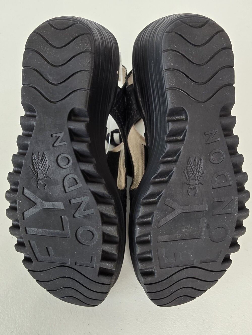 Fly London YLVA Black Perforated Leather Lace-Up Wedge Sandals EU 39 8-8.5 - Picture 8 of 9